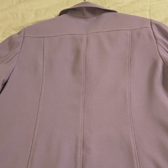 FOX LADY Elegant Purple Trench Coat with Tailored Fit - Picture 13 of 13